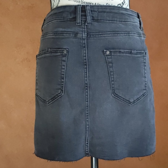 Zara Black Distressed Mini Skirt S - Picture 2 of 5